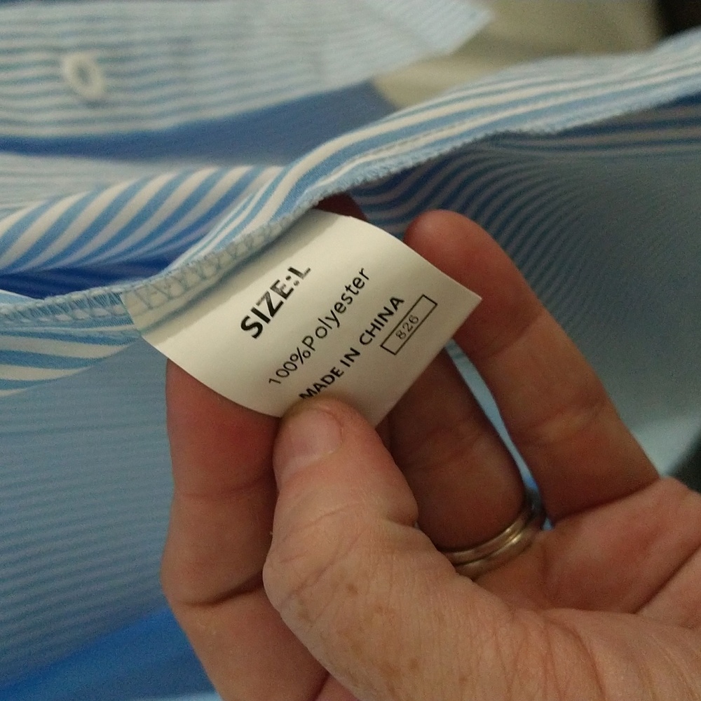 NWT: ASVIVID Light Blue Casual Button Down Shirt - Picture 4 of 6